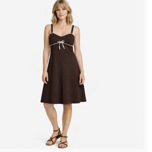 NWT BROWN SUNDRESS SIZE 10 BUILT IN BRA